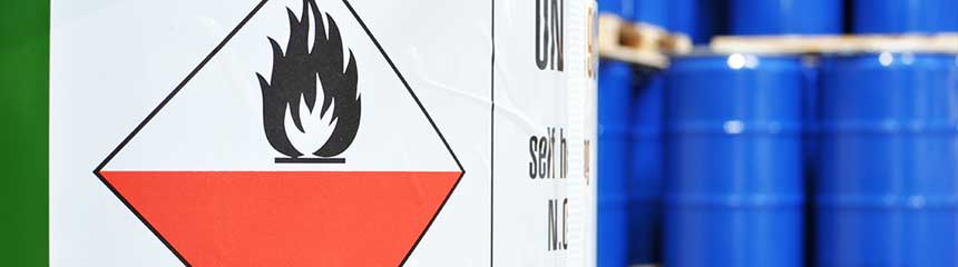 storage of barrels in a chemical factory - logistics and shipping